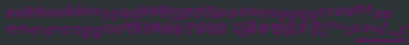 Kotak-fontti – violetit fontit mustalla taustalla