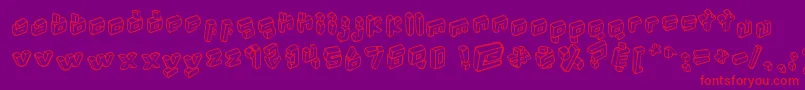 Kotak Font – Red Fonts on Purple Background