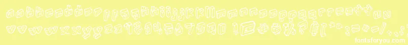 Kotak Font – White Fonts on Yellow Background