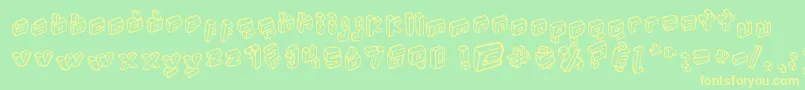 Kotak Font – Yellow Fonts on Green Background