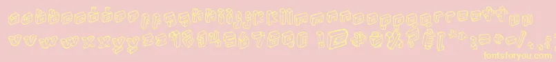 Kotak Font – Yellow Fonts on Pink Background