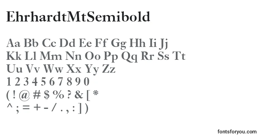 Fuente EhrhardtMtSemibold - alfabeto, números, caracteres especiales