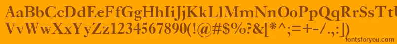 EhrhardtMtSemibold-Schriftart – Braune Schriften auf orangefarbenem Hintergrund