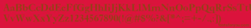 フォントEhrhardtMtSemibold – 赤い背景に茶色の文字