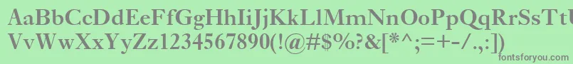 フォントEhrhardtMtSemibold – 緑の背景に灰色の文字