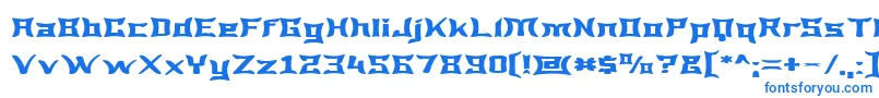 フォントWewakWide – 白い背景に青い文字