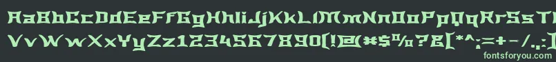 フォントWewakWide – 黒い背景に緑の文字