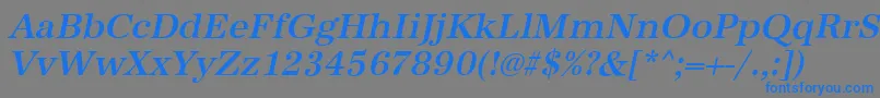 フォントAntiquastdMediumItalic – 灰色の背景に青い文字