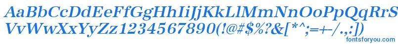 Czcionka AntiquastdMediumItalic – niebieskie czcionki