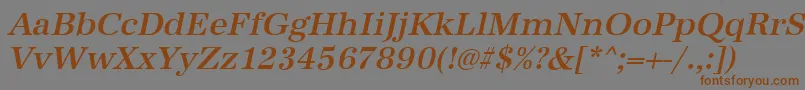 Шрифт AntiquastdMediumItalic – коричневые шрифты на сером фоне