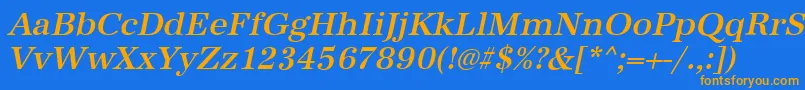 AntiquastdMediumItalic Font – Orange Fonts on Blue Background