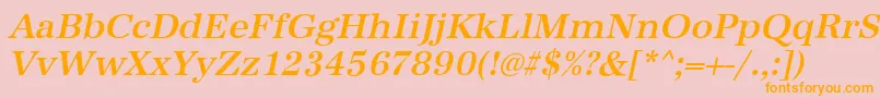 AntiquastdMediumItalic Font – Orange Fonts on Pink Background