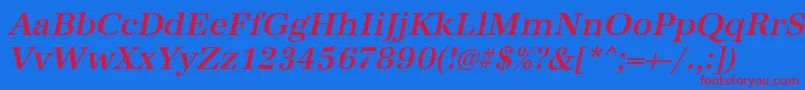 AntiquastdMediumItalic Font – Red Fonts on Blue Background