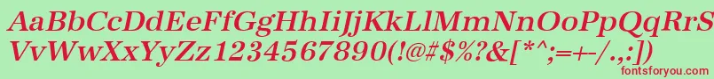 AntiquastdMediumItalic Font – Red Fonts on Green Background