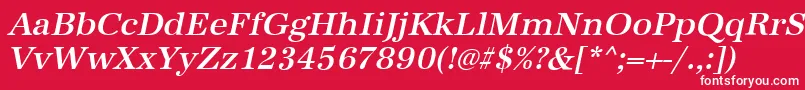 フォントAntiquastdMediumItalic – 赤い背景に白い文字