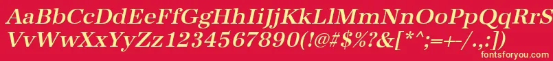 Шрифт AntiquastdMediumItalic – жёлтые шрифты на красном фоне