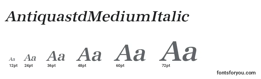 Größen der Schriftart AntiquastdMediumItalic