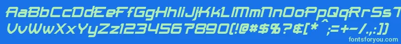 MaximizeItalic-Schriftart – Grüne Schriften auf blauem Hintergrund