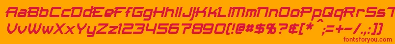 MaximizeItalic-Schriftart – Rote Schriften auf orangefarbenem Hintergrund
