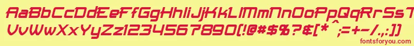 フォントMaximizeItalic – 赤い文字の黄色い背景