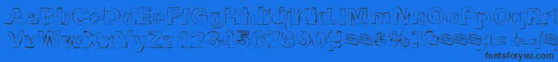 Distbko Font – Black Fonts on Blue Background