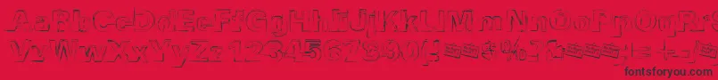 Czcionka Distbko – czarne czcionki na czerwonym tle