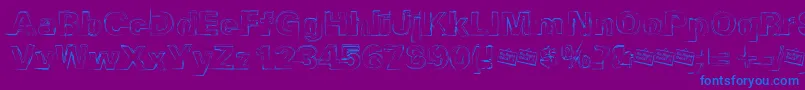 Distbko Font – Blue Fonts on Purple Background