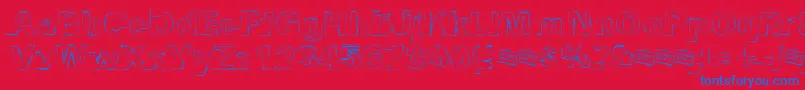 Distbko Font – Blue Fonts on Red Background