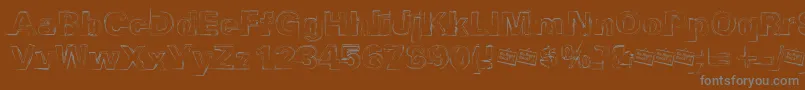 Distbko Font – Gray Fonts on Brown Background