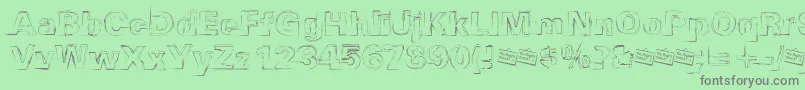 Distbko-Schriftart – Graue Schriften auf grünem Hintergrund