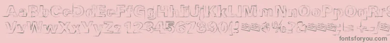 フォントDistbko – ピンクの背景に灰色の文字