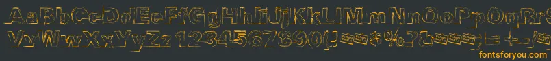 Distbko Font – Orange Fonts on Black Background