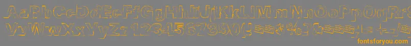 Distbko-Schriftart – Orangefarbene Schriften auf grauem Hintergrund
