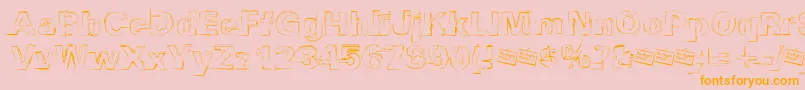 Distbko-Schriftart – Orangefarbene Schriften auf rosa Hintergrund