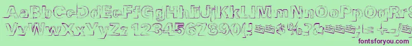 Distbko Font – Purple Fonts on Green Background