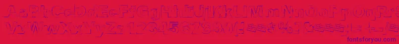 Distbko Font – Purple Fonts on Red Background