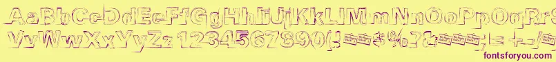 Distbko Font – Purple Fonts on Yellow Background