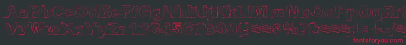 Distbko-Schriftart – Rote Schriften auf schwarzem Hintergrund