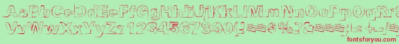 Distbko Font – Red Fonts on Green Background