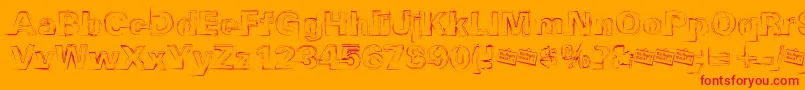 Distbko Font – Red Fonts on Orange Background