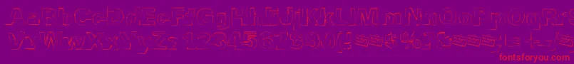 Distbko-fontti – punaiset fontit violetilla taustalla