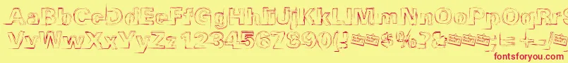 Distbko Font – Red Fonts on Yellow Background