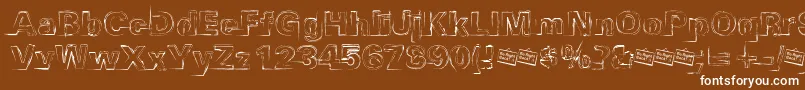 Distbko Font – White Fonts on Brown Background