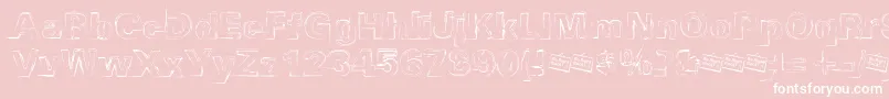 フォントDistbko – ピンクの背景に白い文字