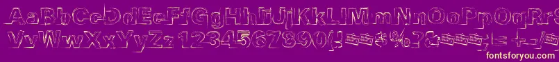 Distbko Font – Yellow Fonts on Purple Background