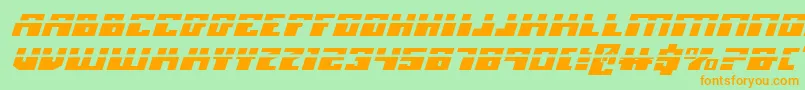 Micronianelai Font – Orange Fonts on Green Background