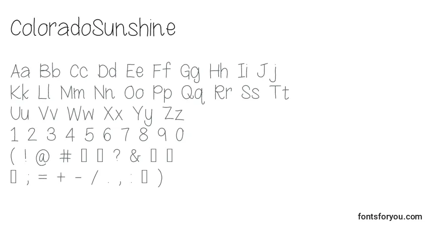 ColoradoSunshine Font – alphabet, numbers, special characters