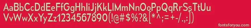 フォントMesmerizeScBk – 赤い背景に緑の文字