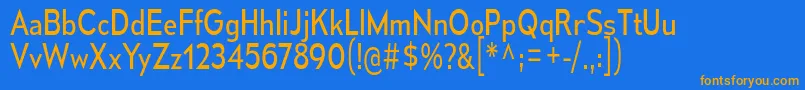 MesmerizeScBk Font – Orange Fonts on Blue Background