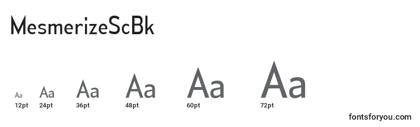 Размеры шрифта MesmerizeScBk